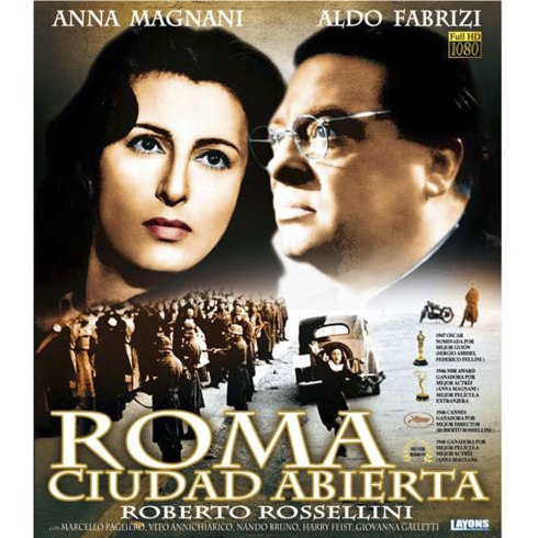 Cartel de la película "Roma, ciudad abierta" (1945), de Roberto Rossellini